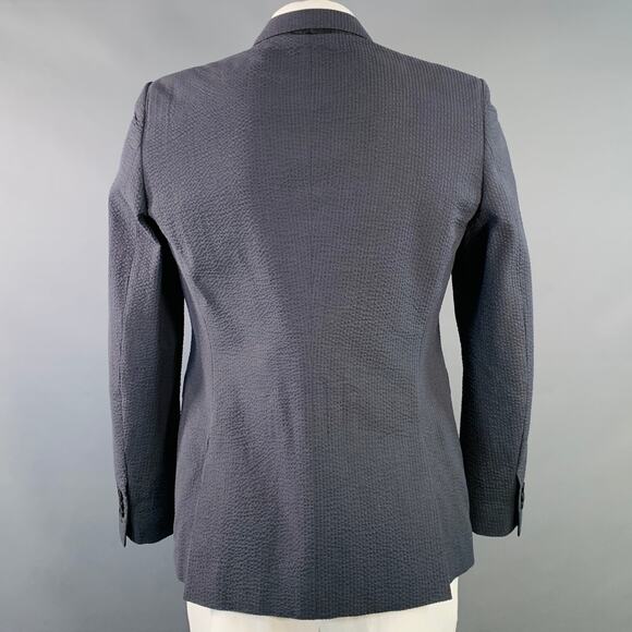 BURBERRY PRORSUM Size 42 Slate Grey Seersucker Cotton Notch Lapel Sport Coat - Picture 4 of 8